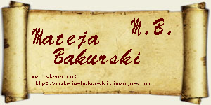 Mateja Bakurski vizit kartica